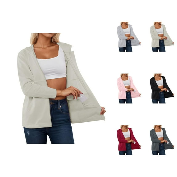 Post Mastectomy Hoddies Jacket with Drain Pockets for Women Long Sleeve Zip Up Surgery Recovery Shirt Outerwear