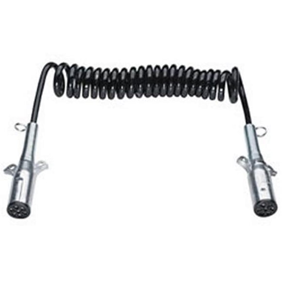 Globetech GT3310 Standard Coiled Electric 7-Way with 12 Leads Black