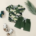 thumbnail image 2 of HCNTES Toddler Summer Outfits Boy Dinosaur Print Tee and Elastic Waist Shorts 2Pcs Toddler Clothes for Boys, 2 of 7