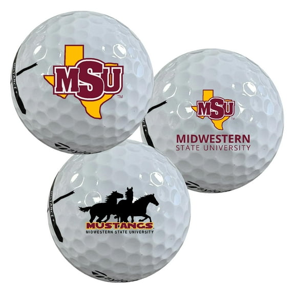 Midwestern State University Mustangs Logo Edition Taylormade Distance  Golf Balls 12-Pack (Dozen)