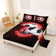 thumbnail image 2 of Erosebridal Football Soccer Pattern Queen Sheet Sets,Kids Ball Games Bed Set For Teens Boys 4-Piece, 2 of 6