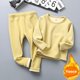 thumbnail image 2 of Sujetadores cálidos para niños, traje grueso con forro polar, abrigo de otoño, pantalones, Base de invierno para niñas, conjunto de 2 piezas a la moda, 2 of 5