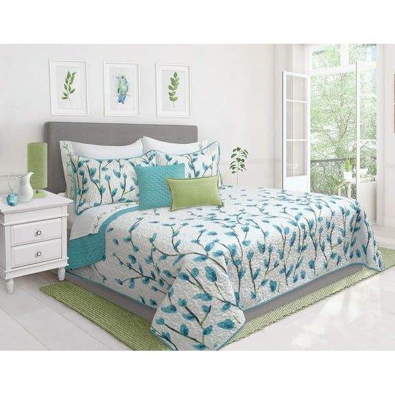 Safdie & Co. 3-piece Polyester Daphne Double Queen Quilt Set in Multi-Color