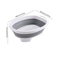thumbnail image 3 of Medium Thickened Plastic Folding Laundry Tub Blue Round Collapsible Wash Basin, Textured Base Hanging Loop Raised Feet for Home Travel Dorm Hand Washing Vegetable Cleaning, 3 of 6