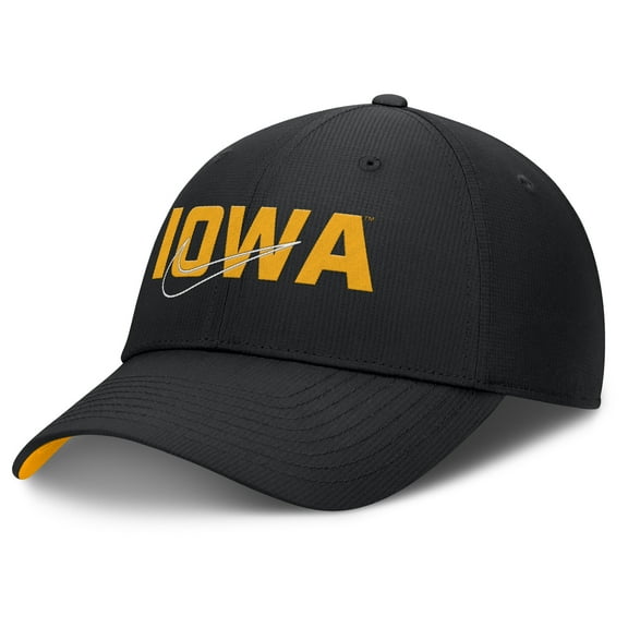 Men's Nike Black Iowa Hawkeyes Club Prep Performance Adjustable Hat