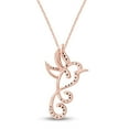 thumbnail image 3 of AFFY 1/10 Carat T.W. Natural White Diamond Hummingbird Pendant Necklace in 10K Solid Rose Gold, 3 of 5