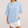thumbnail image 2 of Timegard Womens Tops Summer Striped Crewneck Short Sleeve Comfy Blouse Casual Loose Workout Tshirts, 2 of 6