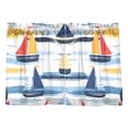 thumbnail image 7 of Yayeee Kitchen Curtains Tier Pair Light Filtering 27"x36" Rod Pocket Short Cafe Window Panel, Orange Hand Drawn Sailboats, 7 of 7