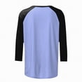 thumbnail image 4 of Towmus Womens Plus Size Tops 3/4 Sleeve Crew Neck Casual Tunic Tops Patch Color Dressy Blouses Summer Shirts, 4 of 6