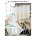 thumbnail image 4 of No Hook Cloth Fabric Shower Curtain with Snap in Liner, Tan Forest Waterproof Shower Curtains Set with See Through Top Window, Trees Woods Vintage Natural Watercolor Bath Curtains Shower 54"x78", 4 of 6