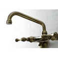 thumbnail image 3 of Kingston Brass KS313AB Kingston Two Handle Wall Mount Kitchen Faucet, Antique Brass, 3 of 5