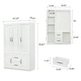 thumbnail image 2 of Idealcabin Freestanding Wardrobe Armoire With Drawers, Modern Bedroom Wardrobe Closet for Hanging Clothes, Wood Cabinet with Shelves, 2 of 8