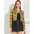 thumbnail image 2 of INSPIRE CHIC Women Classic Vintage Button Front Closure Chest Pocket Plaid Crop Jacket, 2 of 6