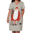 thumbnail image 3 of sus renos / Weihnachtsmann mit Rentier Vestido holgado con bolsillos Vestido de fiesta Vestido de fiesta para mujer Vestido largo de fiesta Vestido de mujer, 3 of 7