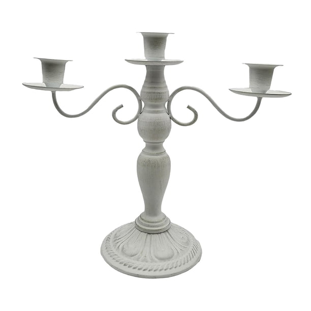 Candelabro Candelabro Adorno Centro de Mesa Decoración Candelero para Club Cena Cocina Mostrador Chimenea Fiesta Blanco