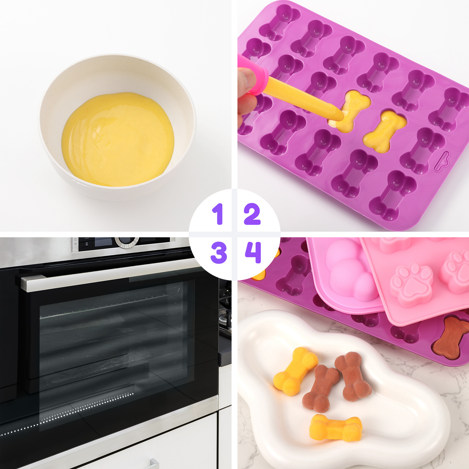 Bocaoying 14 Pcs Silicone Candy  Molds Set, Silicone Gummy Molds with 2 Droppers, Reusable Chocolate Baking Mold for Baking Biscuits, Cookie