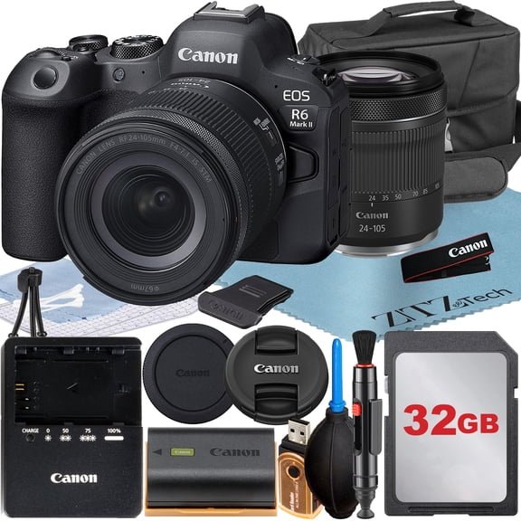 Canon EOS R6 Mirrorless Camera with RF 24-105mm f/4-7.1 IS STM Lens   32GB Memory Card   Case   ZeeTech Accessory Bundle (International Version)