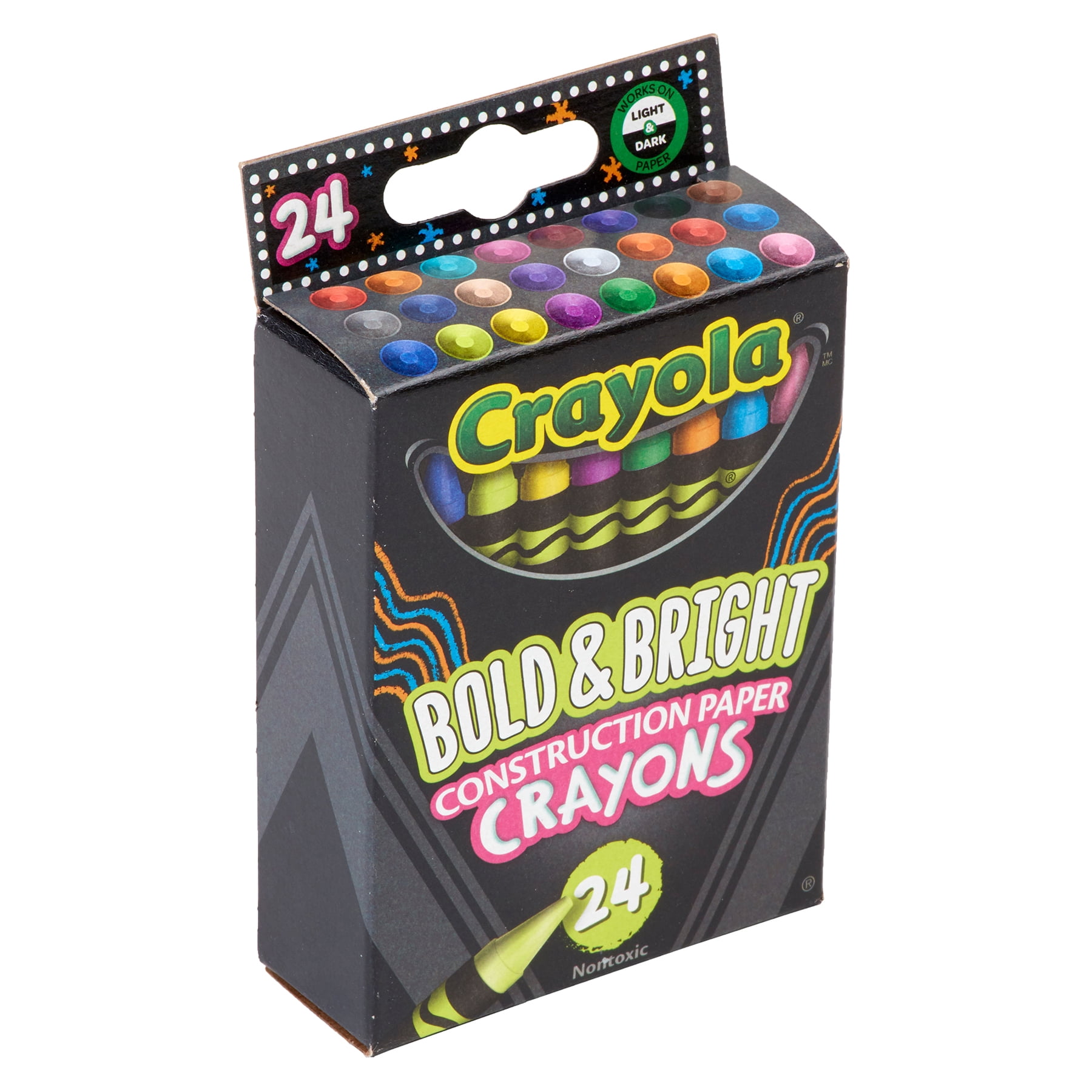 Crayola Bold & Bright Construction Paper Crayons, 24 Per Pack, 6 Packs