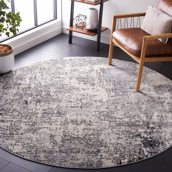 Safavieh Jasper Neal Abstract Area Rug, Ivory/Black, 6'7" x 6'7" Round