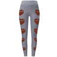 thumbnail image 3 of Jjayotai High Waist Legging for Women, Football Printed Shiny Gym Yoga Pants, Hidden Scrunch Butt Lift Trousers Gray M, 3 of 3