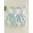 thumbnail image 3 of BemeyourBBs Newbron Baby Girl Golf Outfit Romper Infant Girls Spring Fall Winter Clothes Long Sleeve Golf Cart Print False Two-piece Patchwork Jumpsuit with Headband, 3 of 9