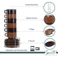 thumbnail image 5 of Servette Home Ceramic Stackable 5oz Espresso Coffee Cups with Saucers and Stand-Set of 6 (Brown Tan), 5 of 7