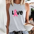 thumbnail image 3 of IROINNID Breast Cancer Tank for Women Breast Cancer Awareness Casual Sleeveless Printed Ladies Round Neck Blouses Tops T-Shirt,White, 3 of 5