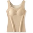 thumbnail image 1 of Camiseta térmica sin mangas con cuello redondo para mujer, chalecos acolchados con sujetador, almohadillas para el pecho, ropa interior, capa base, camiseta suave de invierno (L), 1 of 5