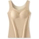 thumbnail image 1 of Camiseta térmica sin mangas con cuello redondo para mujer, chalecos acolchados con sujetador, almohadillas para el pecho, ropa interior, capa base, camiseta suave de invierno (L), 1 of 5