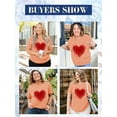 thumbnail image 6 of XCHQRTI Womens Love Heart T-Shirts Valentine's Day Graphic Tees Short Sleeve Plus Size Tops, 6 of 9