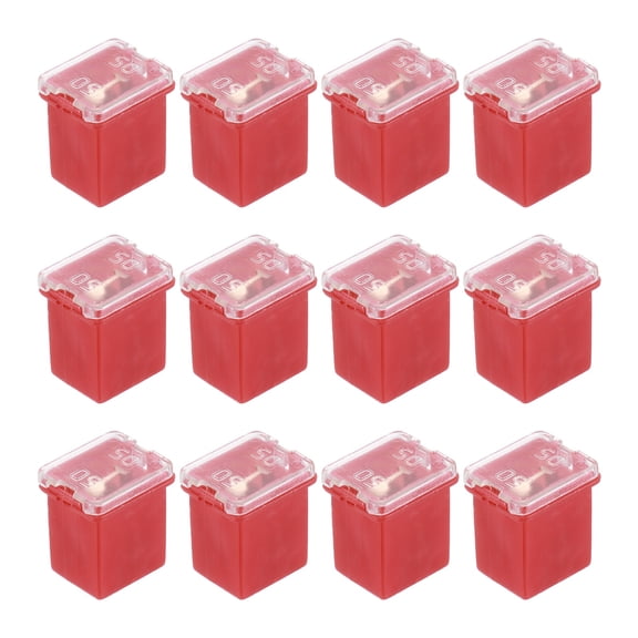 12 Pcs Low profile Car Fuses,32V DC 50A Box Shaped Cartridge Fuse Automotive