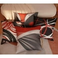 thumbnail image 4 of Red Grey Black Geometric Throw Pillow Covers 18x18 Set of 2 Modern Abstract Decorative Pillow Cases Soft Velvet Both Sides Print for Sofa Couch Living Room Bedroom Home Outdoor Decor, 4 of 6
