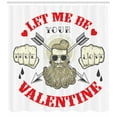 thumbnail image 3 of Ambesonne Crazy Shower Curtain, Beard Man Portrait Romantic, 69"Wx75"L, Vermilion Cream Eggshell, 3 of 3