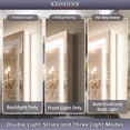 thumbnail image 3 of Keonjinn LED Bathroom Mirror with Frontlit and Backlit 48'' x 30'', Stepless 3 Colors Temperature & Dimmable Modern LED Wall Mount Mirror, Anti-fog Frameless LED Mirror, 3 of 7