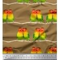 thumbnail image 1 of Soimoi Modal Satin Fabric Branch & Colorful Parrot Bird Decor Fabric Printed Yard 42 Inch Wide, 1 of 3