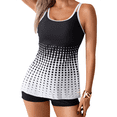 thumbnail image 3 of Traje de Baño de Dos Piezas para Mujer, con Control de Abdomen, Fluido, Camiseta Sin Mangas y Pantalones Cortos, Talla M, y Negro, 3 of 8
