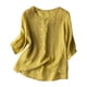 thumbnail image 2 of ICHUANYI Clearance Women's Fashion Casual T-Shirt Short Sleeve V-Neck Sweatshirt Tops Blouse(Yellow, L) ICHUANYI WER2023080711073, 2 of 6