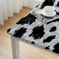 thumbnail image 4 of PIKWEEK Texture Repeating Graphic Monochrome Skin Pattern Seamless Snow Leopard Abstract Table Cloth white, 4 of 7