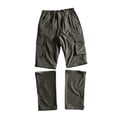 thumbnail image 2 of YABCSAZ Mens Convertible Cargo Pants Quick Dry Zip Off Legs 2 in 1 Hiking Pants Elastic Waist Multi Pocket Lightweight Outdoor Pants Camping Fishing Mountain Climbing Tactical Pants Trousers Travel, 2 of 9