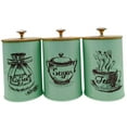 thumbnail image 2 of Abbracc 3Pcs Coffee Tea Sugar Containers Set Kitchen Canisters Set Iron Decor Organizer Green, 2 of 9
