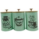 thumbnail image 2 of Juego de 3 recipientes para café, té y azúcar, botes de cocina, organizador de decoración de hierro Verde, 2 of 9