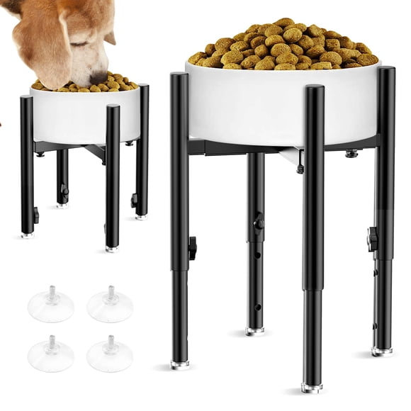 Soporte elevado ajustable para cuencos para perros SYBECHATF para lazos de 15 a 28 cm