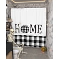thumbnail image 5 of Home Pumpkin Shower Curtain Set ，Waterproof Fabric Shower Curtains Black White Buffalo Plaid Shower Curtains for Bathroom,Bathroom Decor 72"x84", 5 of 6