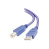 C2G - USB cable - USB (M) to USB Type B (M) - USB 2.0 - 6.6 ft - purple