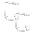 thumbnail image 1 of Oleegame 2PC Hold 6 Coffee Cups And 6 Tea Cup And Saucer Display Rack Modern With Hook Cup Holder For Ornament Silver, 1 of 6