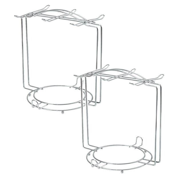 Oleegame 2PC Hold 6 Coffee Cups And 6 Tea Cup And Saucer Display Rack Modern With Hook Cup Holder For Ornament Silver