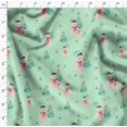 thumbnail image 4 of Soimoi Green Cotton Poplin Fabric Snowman & Tree Christmas Fabric Prints By Yard 42 Inch Wide, 4 of 5