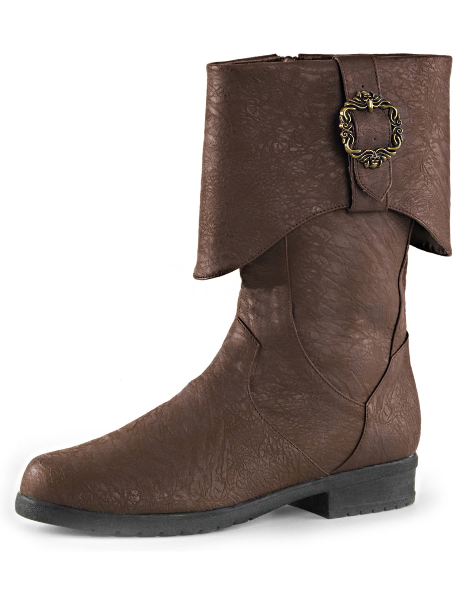 SummitFashions Mens Brown Boots Pirate Costume Boots Cuffed Ankle 1 1