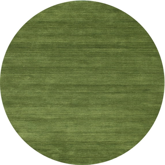 Ahgly Company Indoor Round Contemporary Seaweed Green Abstract Area Rugs, 6' Round