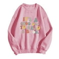 thumbnail image 1 of Sweatshirts à Col Rond Imprimé Lettres pour Femmes Manches Longues Pull Mignon Décontracté Coupe Ample Mode Automne, 1 of 4